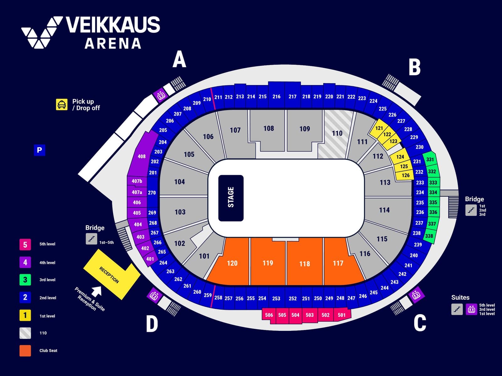 Veikkaus Arenan aitiokartta